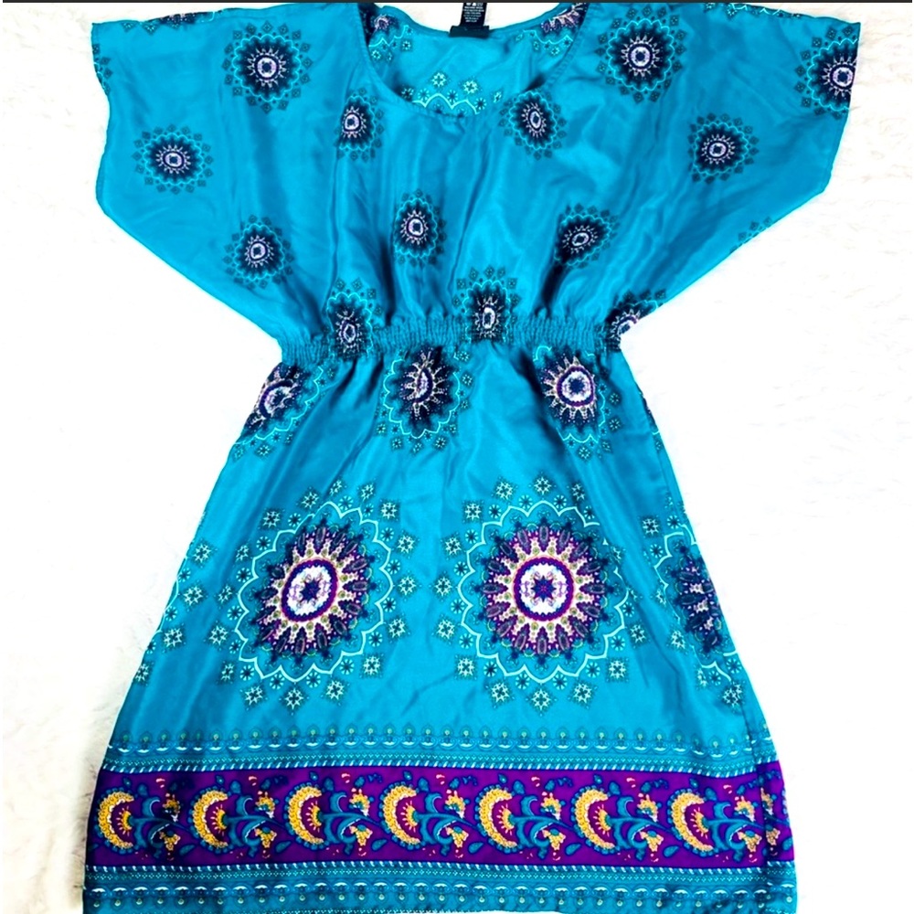 RUE21 TEAL MANDALA DESIGN DRESS. COVERUP